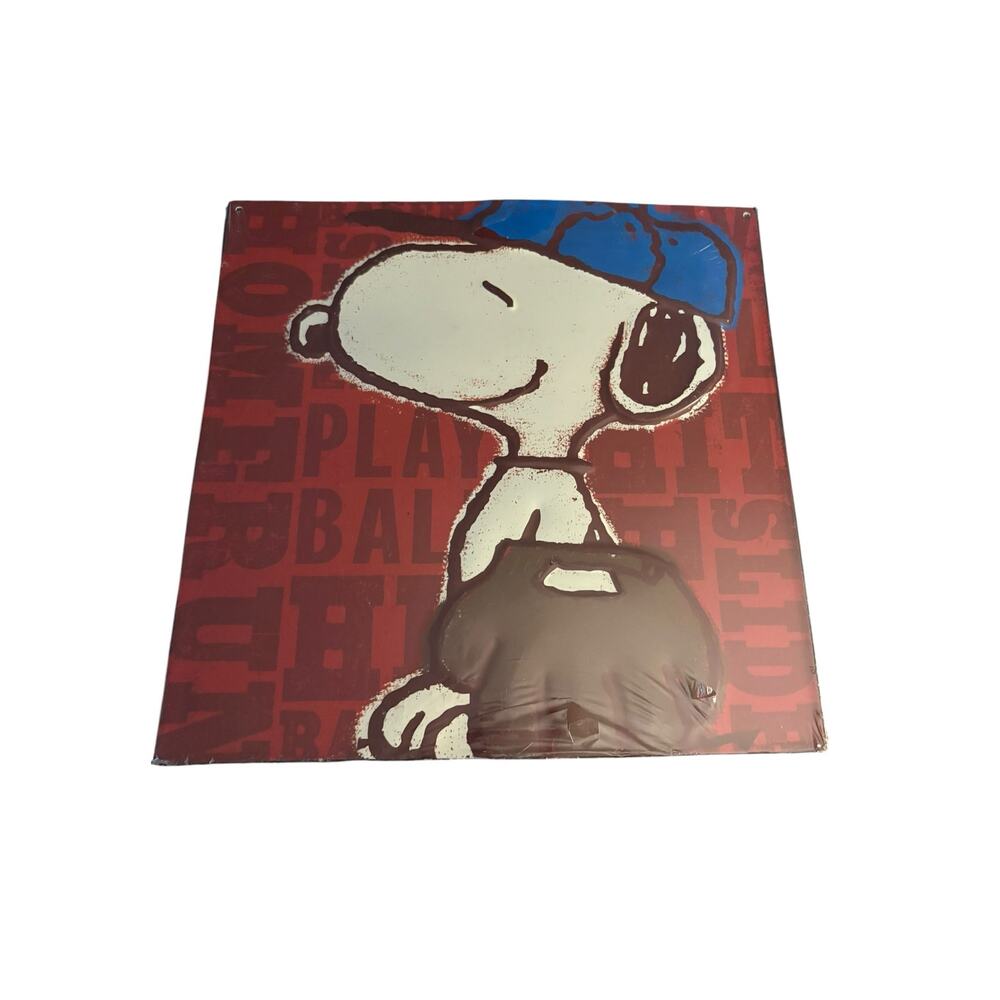 Snoopy Baseball Player Metal Sign